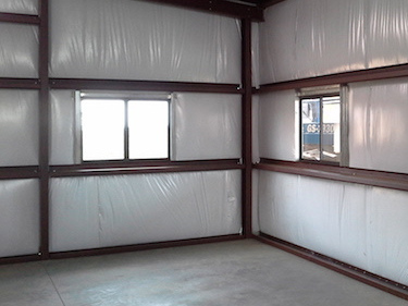 Showing two sliding windows as seen from a buildings interior